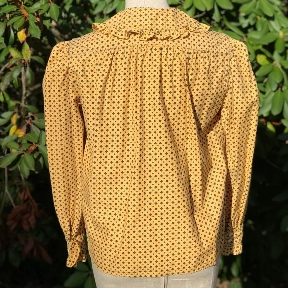 Vintage Ralph Lauren Prairie Shirt Yellow Print 8